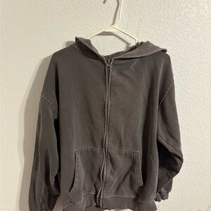 Washed black PacSun Zip-Up Hoodie
